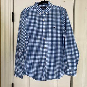 Vineyard Vines Mens Button Down Shirt Blue Slim Fit Tucker Shirt Size M